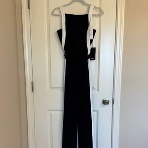 White House Black Market Black and White Jumpsuit